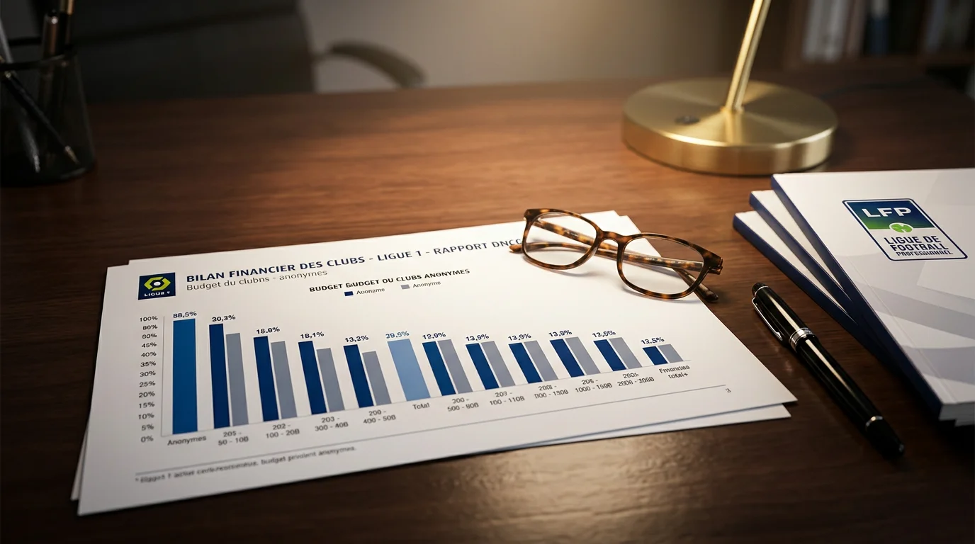 Documento de análisis financiero de clubes de la Ligue 1 con datos del DNCG